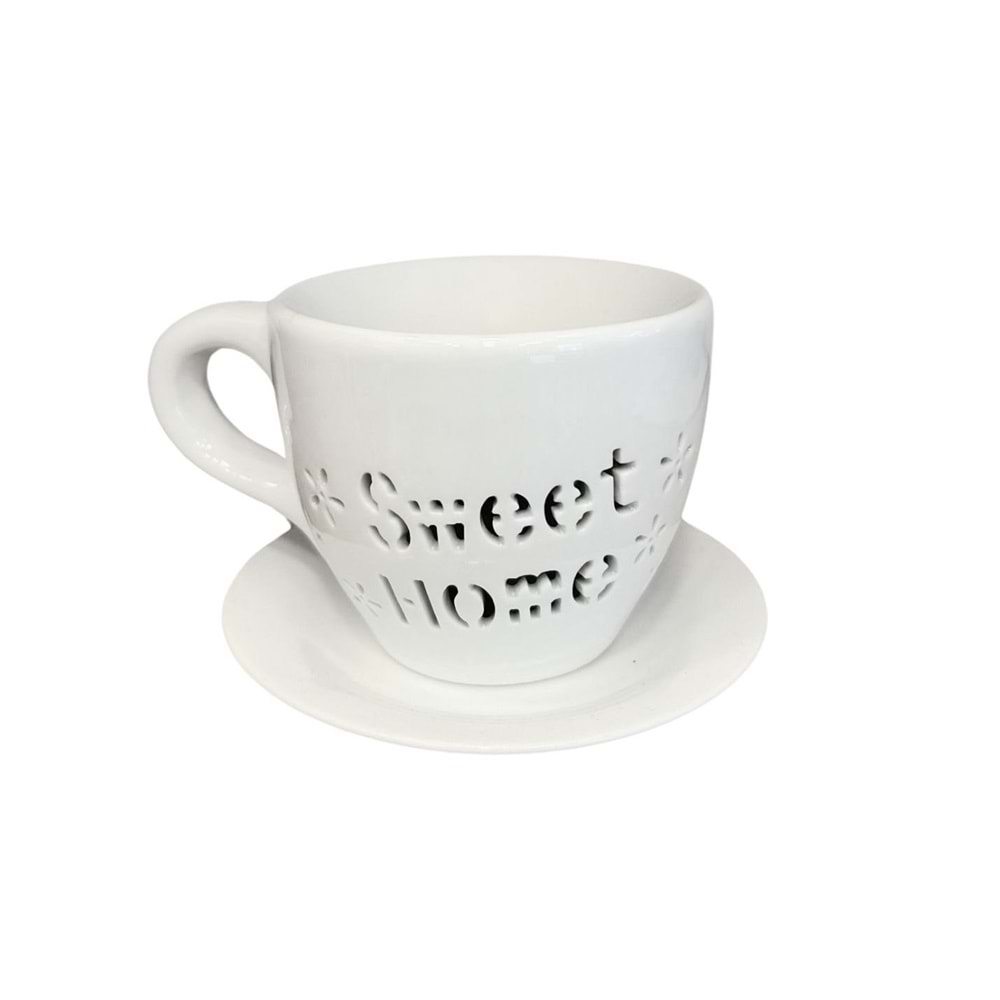 Seramik Sunumluk Kahve Fincanı Tasarımlı Buhurdanlık