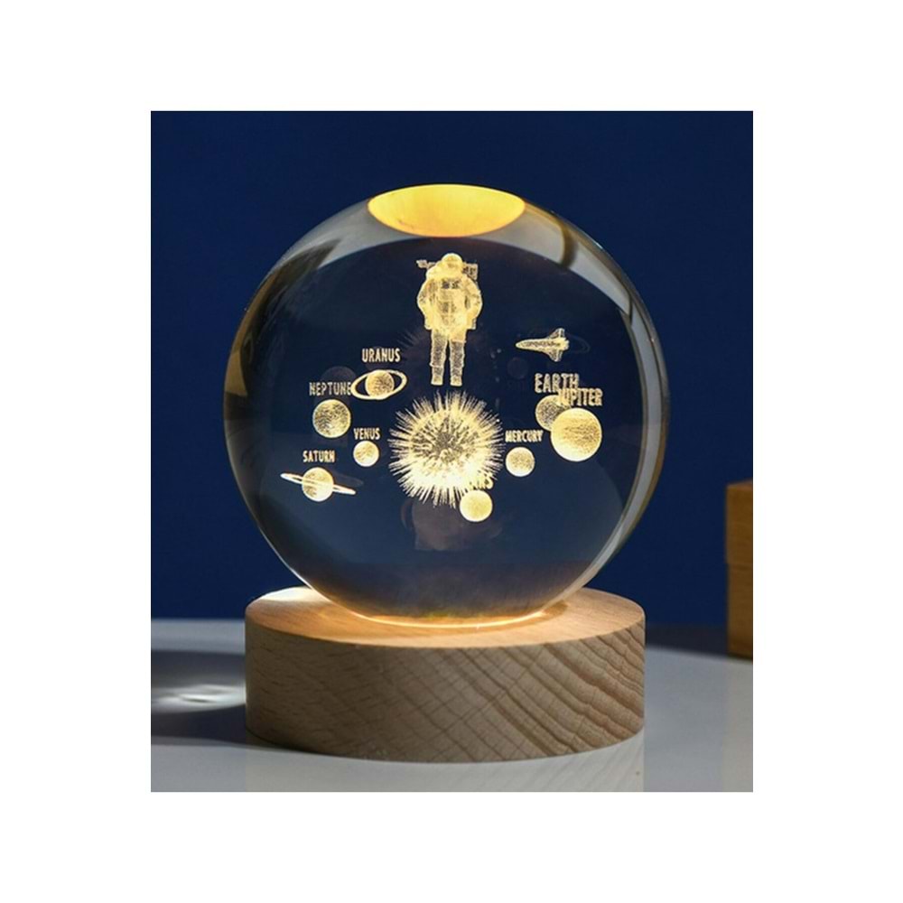 Uzay ve Astronot Temalı Büyük Boy Cam Küre 8 cm