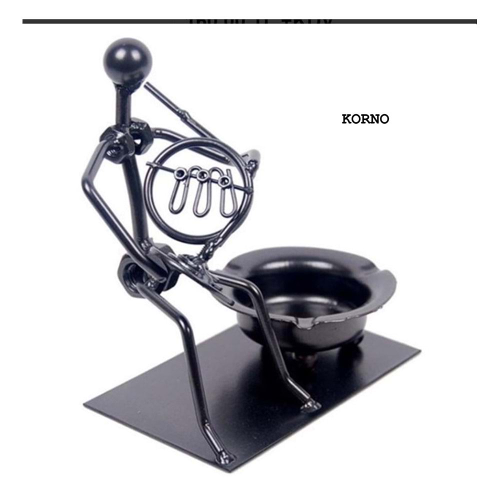 Müzisyen Vintage Dekoratif Metal Vida Somun Tasarım Kül Tablası 16 X 13 cm
