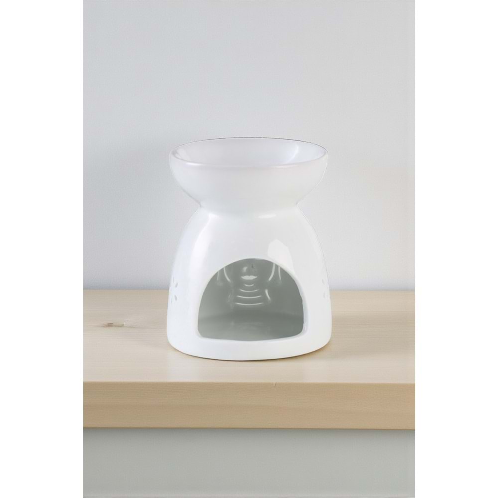 Seramik Buda Tasarımlı Buhurdanlık – Dekoratif Aromaterapi ve Uçucu Yağ Yakıcı (8×8×9,3 cm)