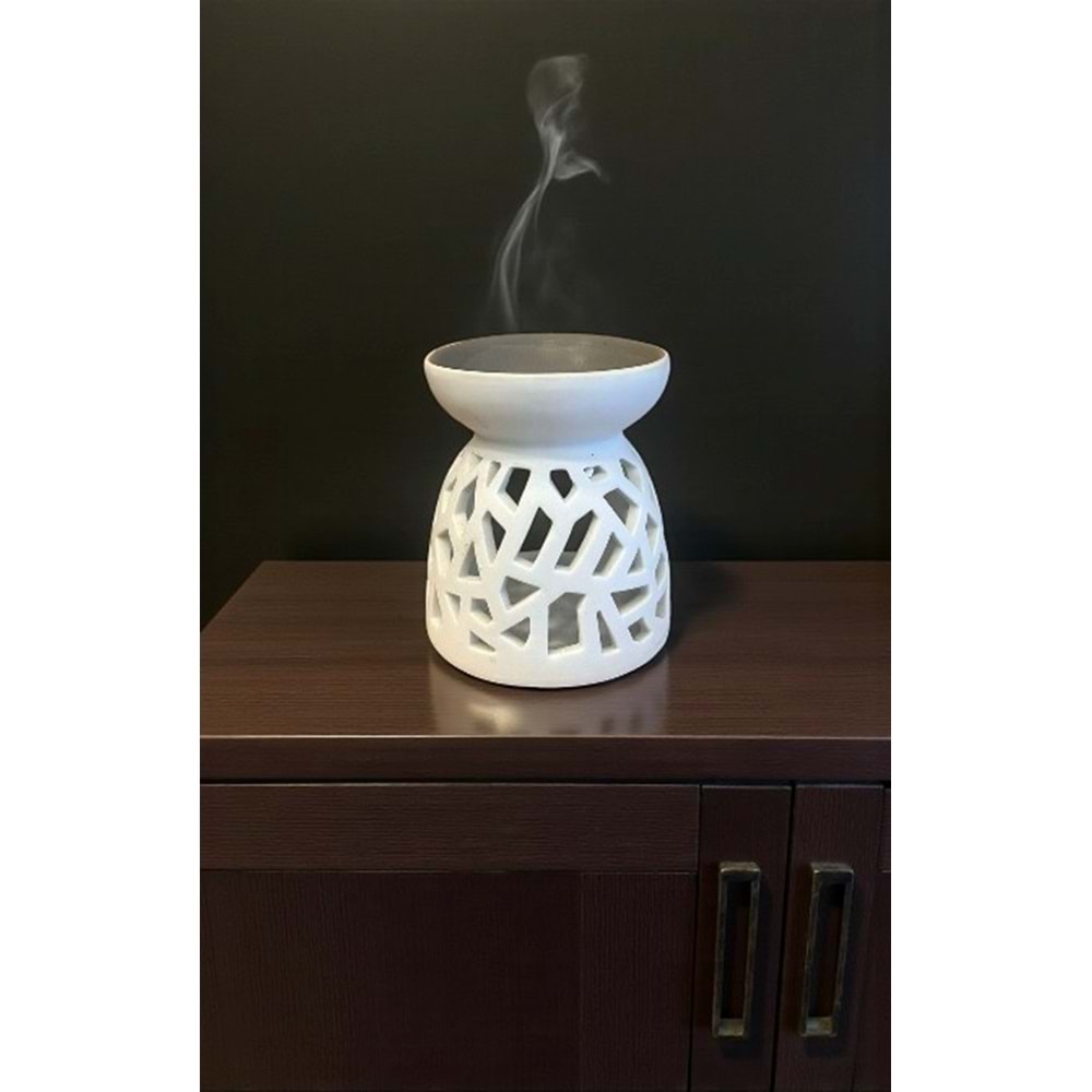 Nordic Tarzı Petek Desenli Seramik Buhurdanlık