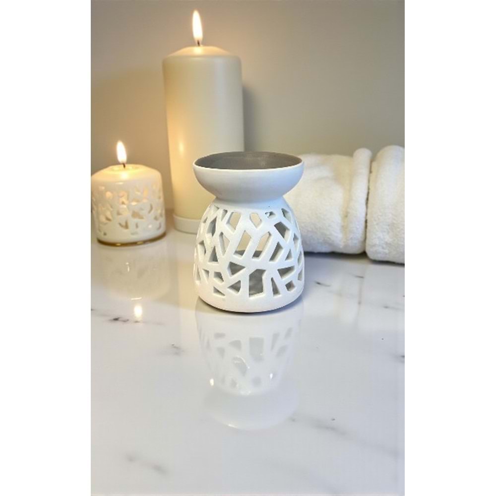 Nordic Tarzı Petek Desenli Seramik Buhurdanlık