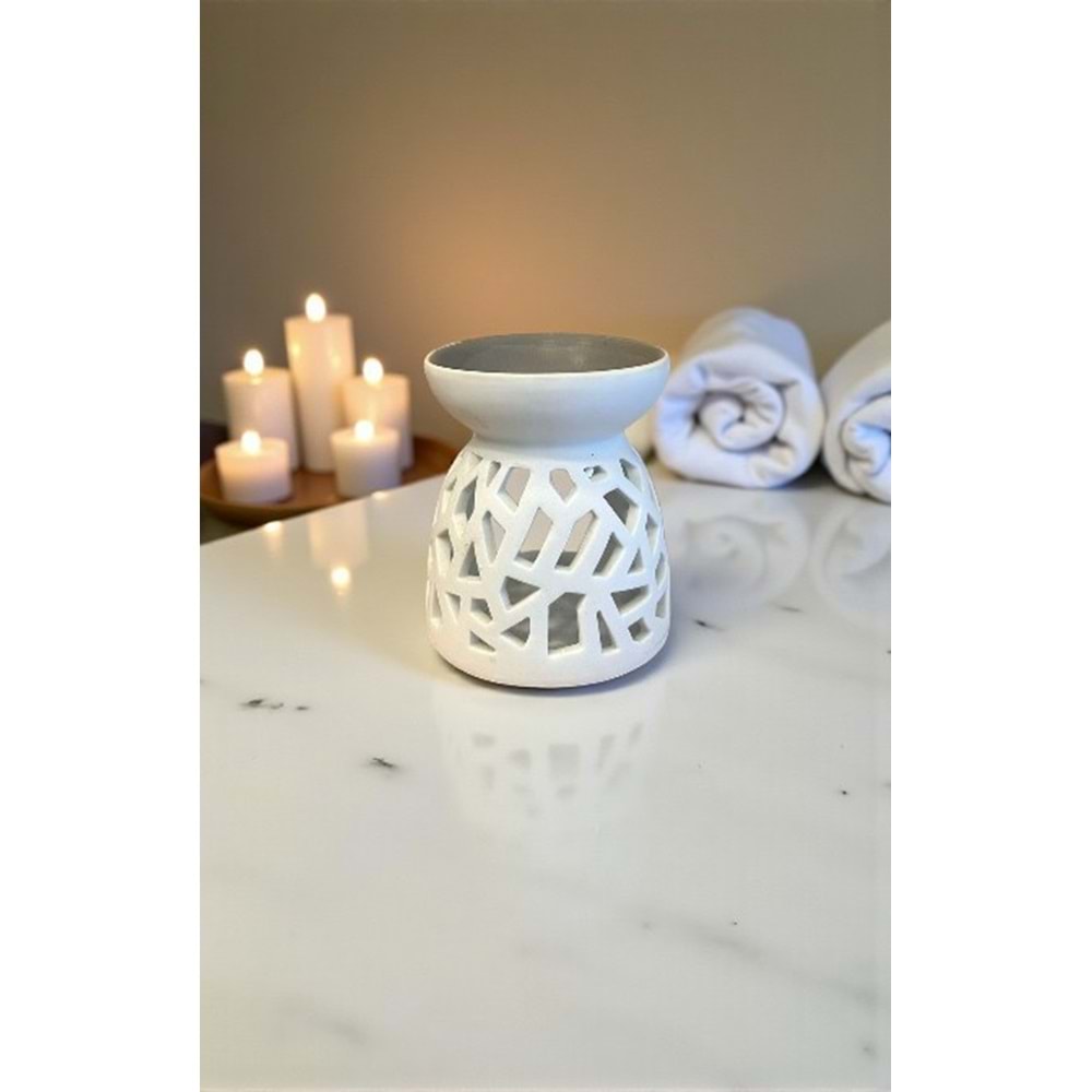 Nordic Tarzı Petek Desenli Seramik Buhurdanlık