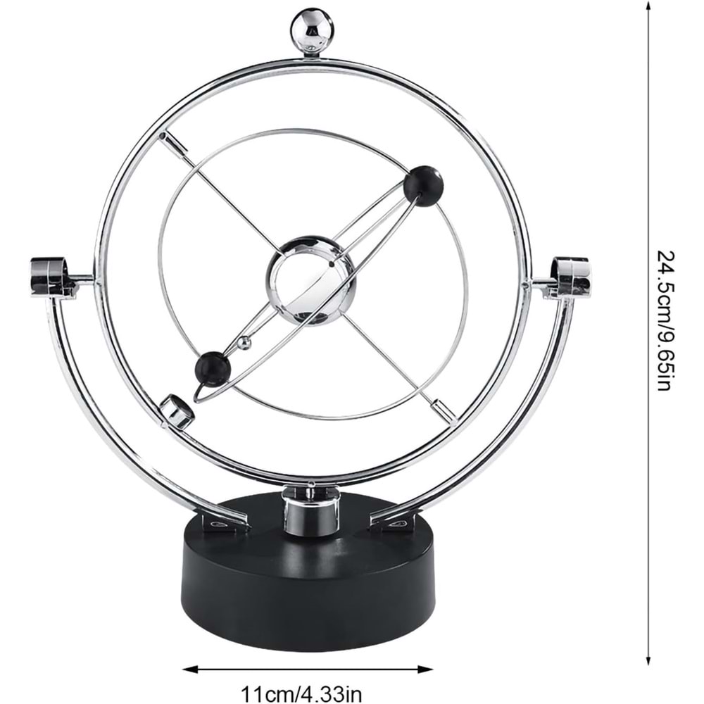 Newtons Denge Topları Kinetik Hareket Orbital Yuvarlak 24 cm x 11 cm