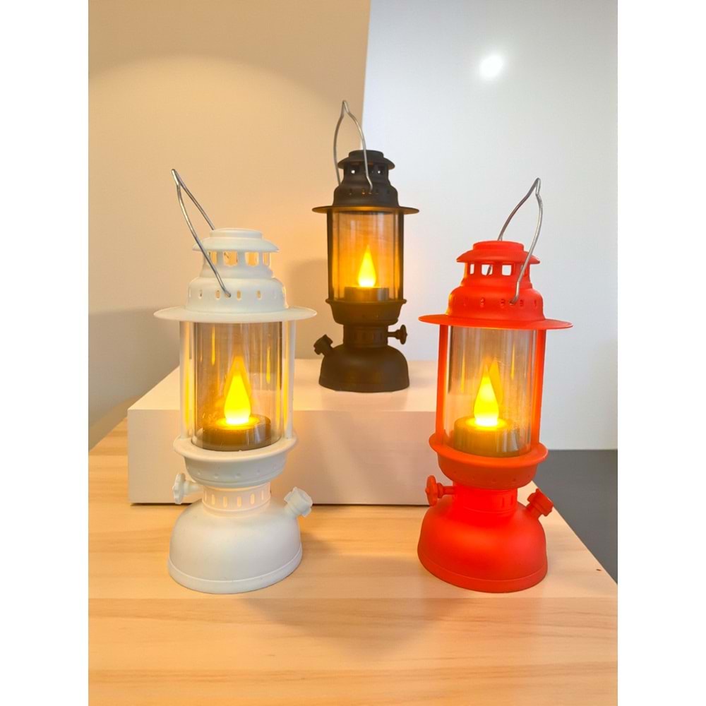 Nostaljik Gaz Lambası Tasarımlı Asılabilir Dumansız Mum 5,2 cm x 16 cm