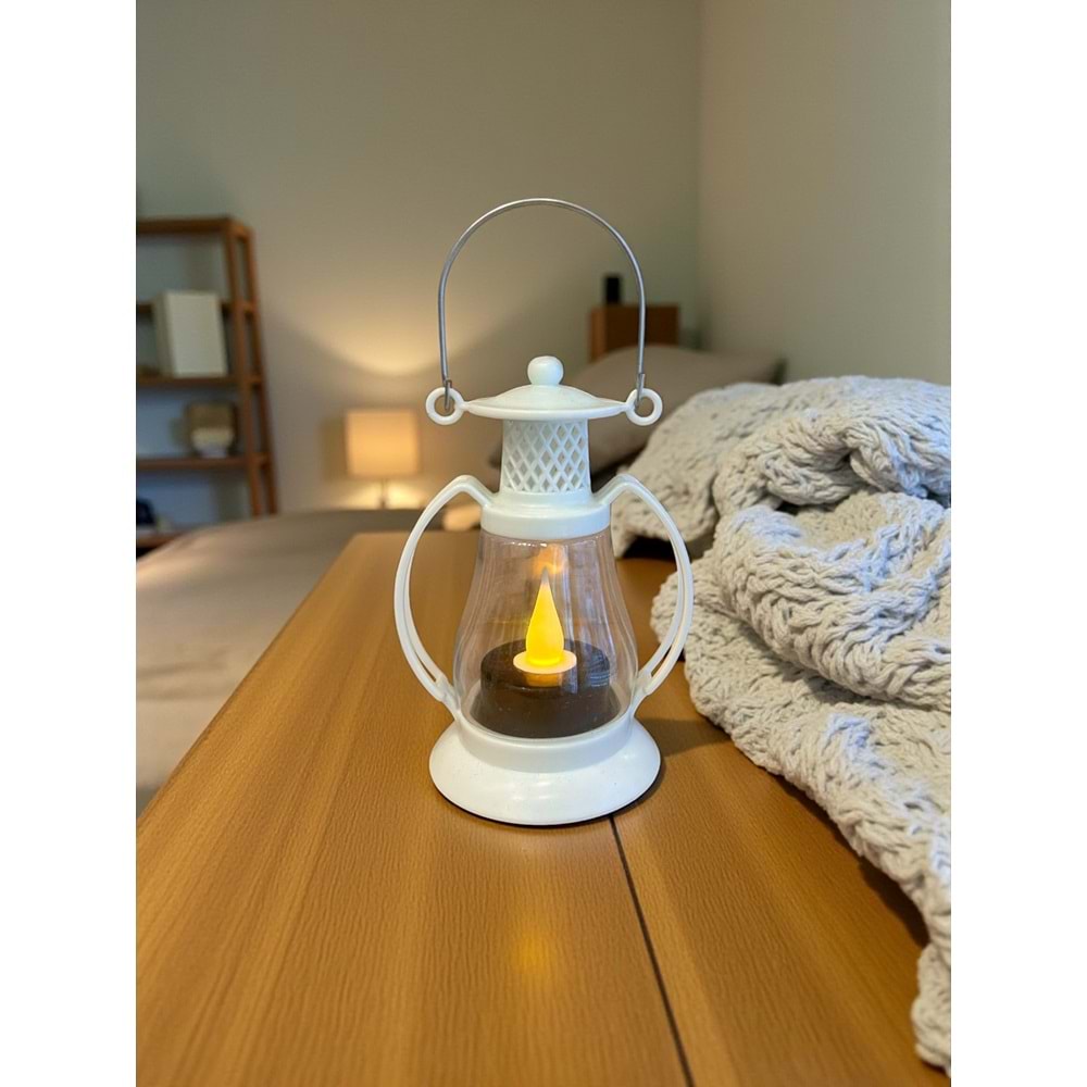 Dekoratif Pilli Gün Işığı Fener Şeklinde Led Lamba 12 cm