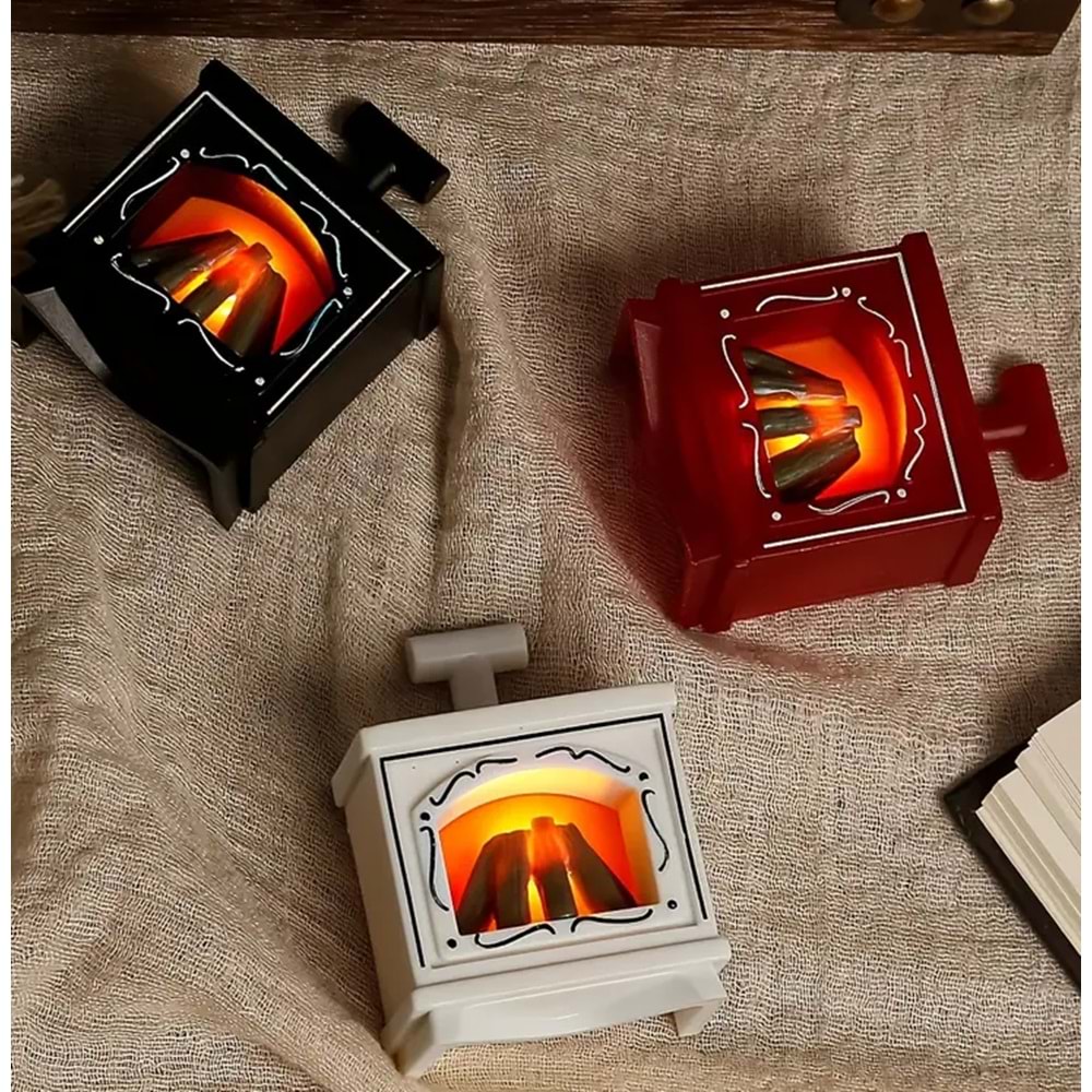 Mini Şömine Tasarımlı Sevimli Led Lamba 7 cm x 5 cm