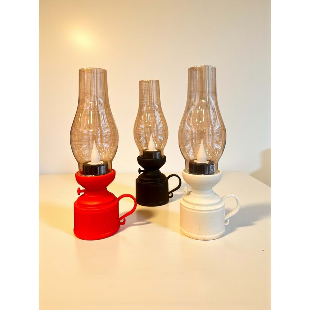 Nostaljik Gaz Tasarımlı Alevsiz Led Mum 7,5 cm x 18,5 cm