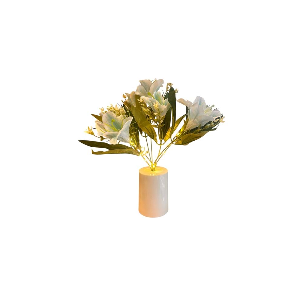 Lilyum Dekoratif Led Işıklı Lamba 27 cm x 8 cm