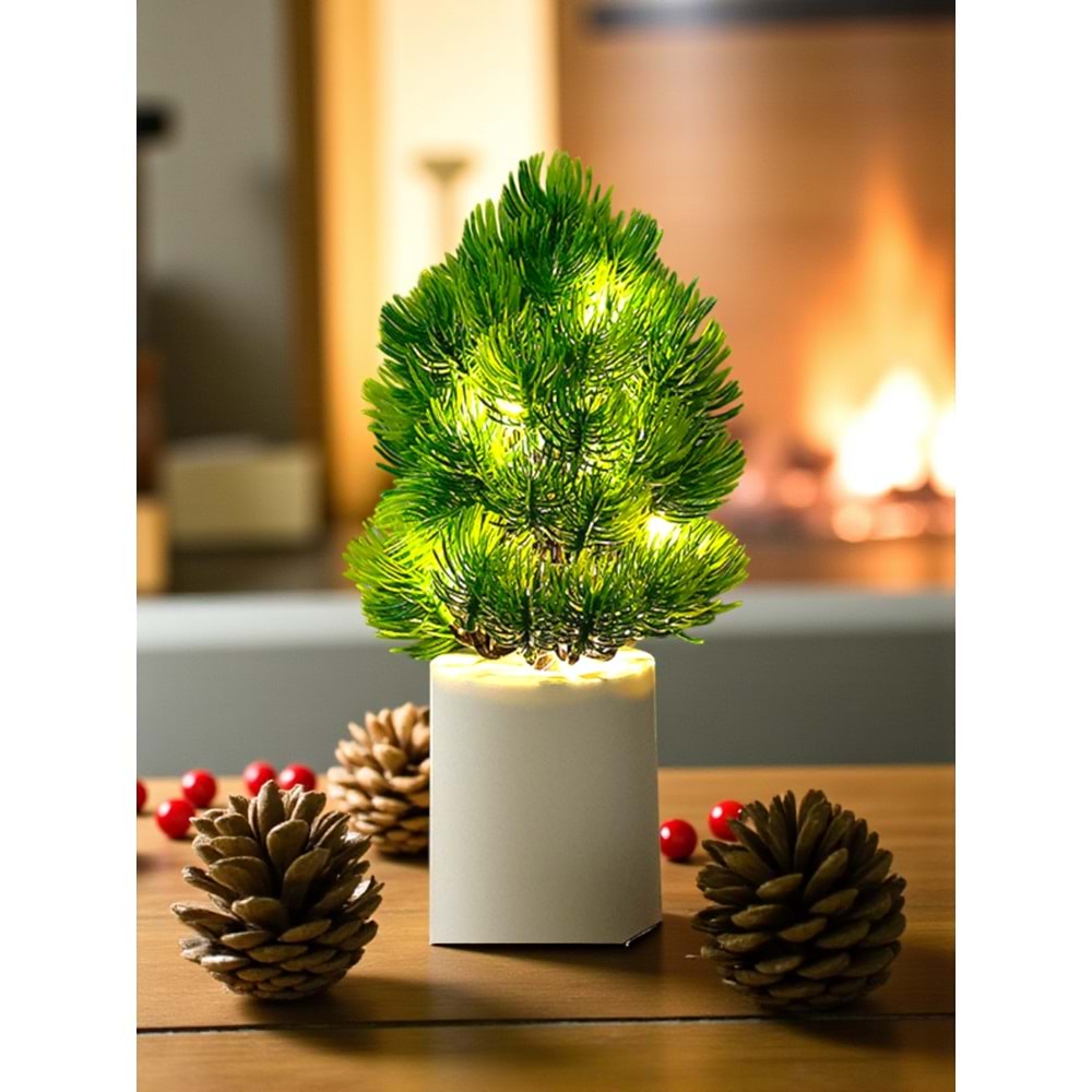 Çam Ağacı Yılbaşı Ağacı Tasarımlı Gece Lambası 27 cm x 7,5 cm