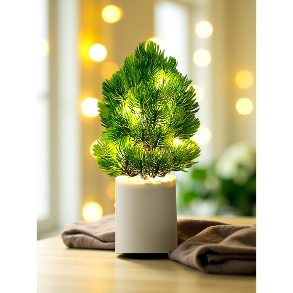 Çam Ağacı Yılbaşı Ağacı Tasarımlı Gece Lambası 27 cm x 7,5 cm