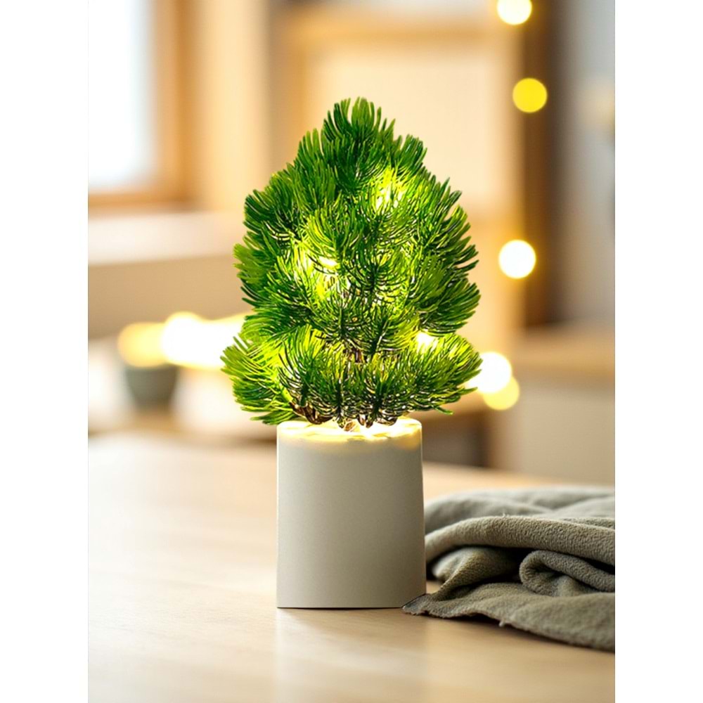 Çam Ağacı Yılbaşı Ağacı Tasarımlı Gece Lambası 27 cm x 7,5 cm