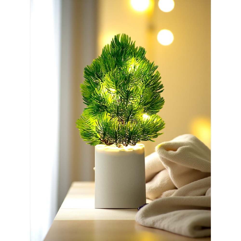 Çam Ağacı Yılbaşı Ağacı Tasarımlı Gece Lambası 27 cm x 7,5 cm