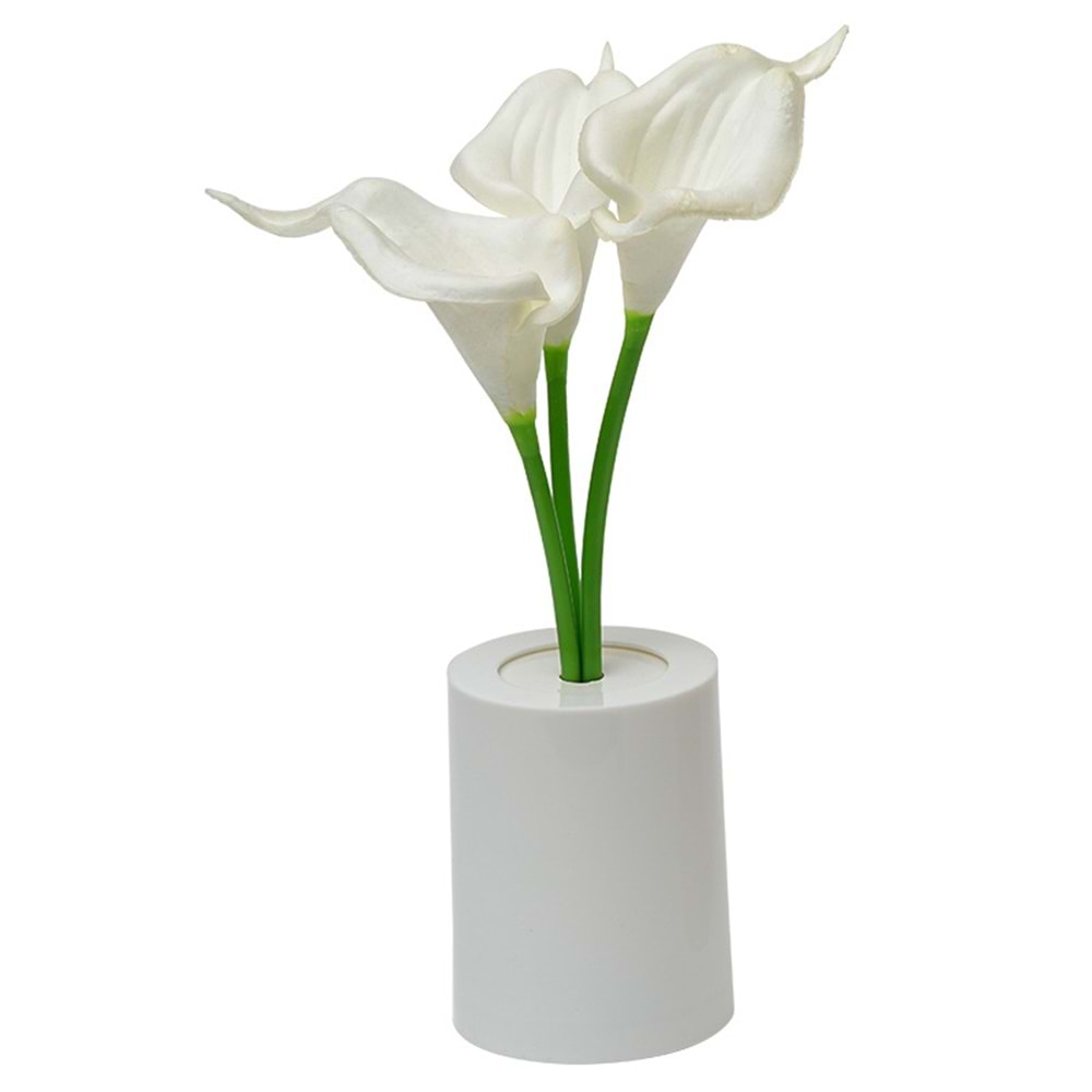 Zambak Tasarımlı Dekoratif Led Işıklı Lamba 27,5 cm x 7,5 cm