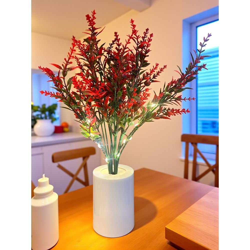 Lavanta Tasarımlı Dekoratif Led Işıklı Lamba 30 cm x 8 cm