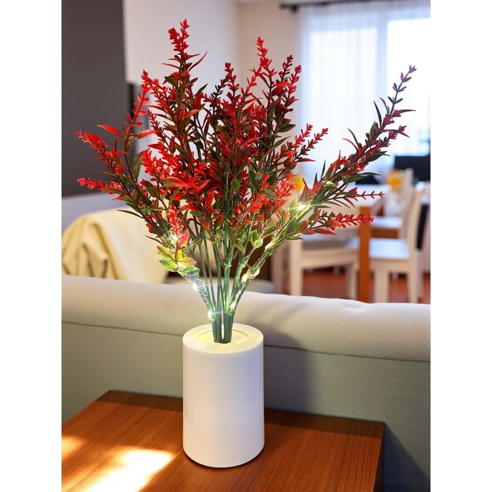 Lavanta Tasarımlı Dekoratif Led Işıklı Lamba 30 cm x 8 cm