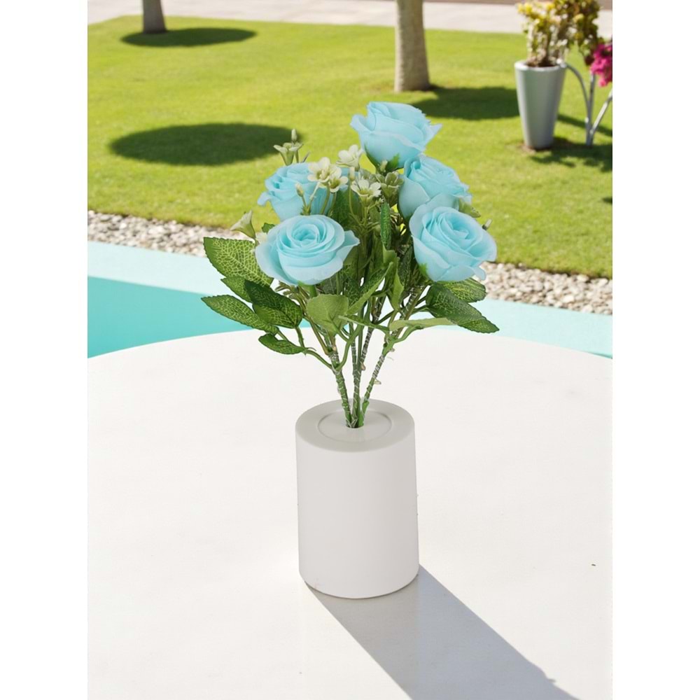 Gül Aranjmanı Tasarımlı Dekoratif Led Işıklı Lamba 30 cm x 7,5 cm
