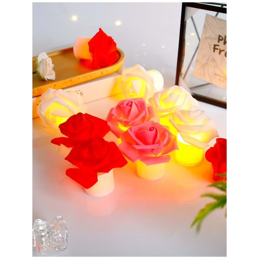 Sonsuz Aşkın Işığı: LED Gül Masa Lambası – Romantik Dekoratif Biblo ve Hediye