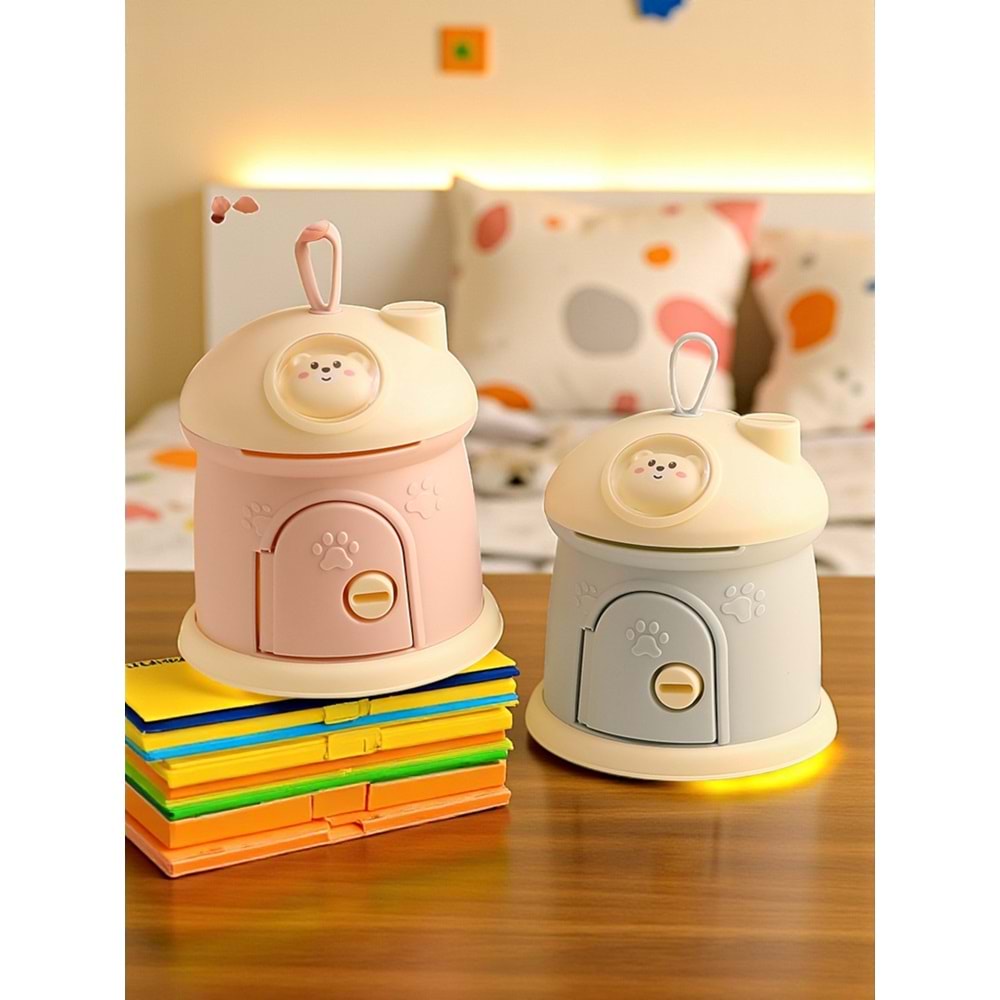 LED Işıklı Sevimli Tombul Kedi Kumbara – Sticker Hediyeli Çocuk Gece Lambası