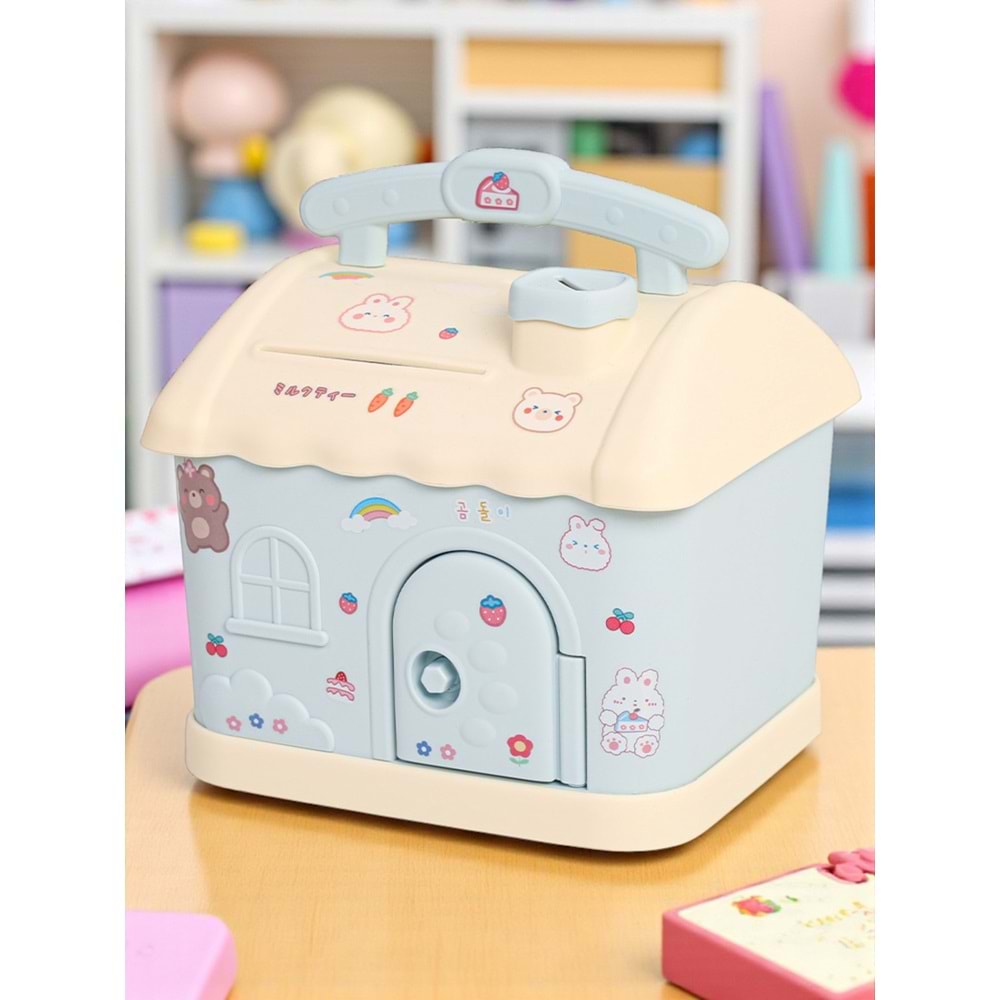 Masal Evi Işıklı Kumbara – Sevimli Çocuk Odası Gece Lambası ve Tasarruf Kutusu 20 cm x 15.5 cm