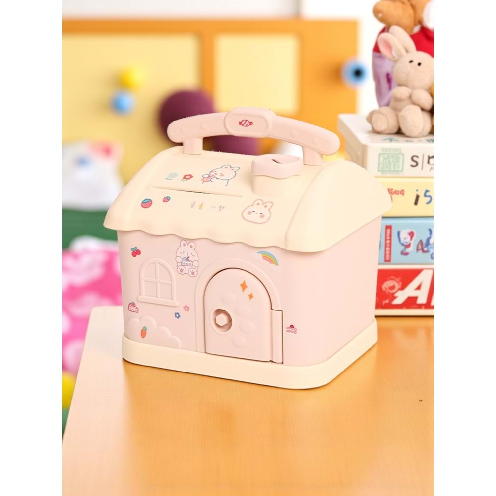 Masal Evi Işıklı Kumbara – Sevimli Çocuk Odası Gece Lambası ve Tasarruf Kutusu 20 cm x 15.5 cm