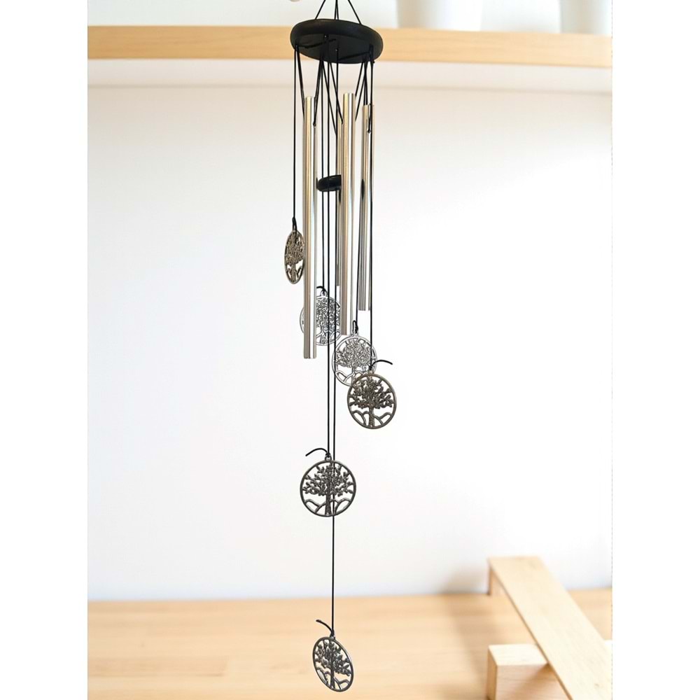 Mistik Hayat Ağacı Tasarımlı Feng Shui Rüzgar Çanı (70 cm) – Kökler ve Büyümenin Sesi