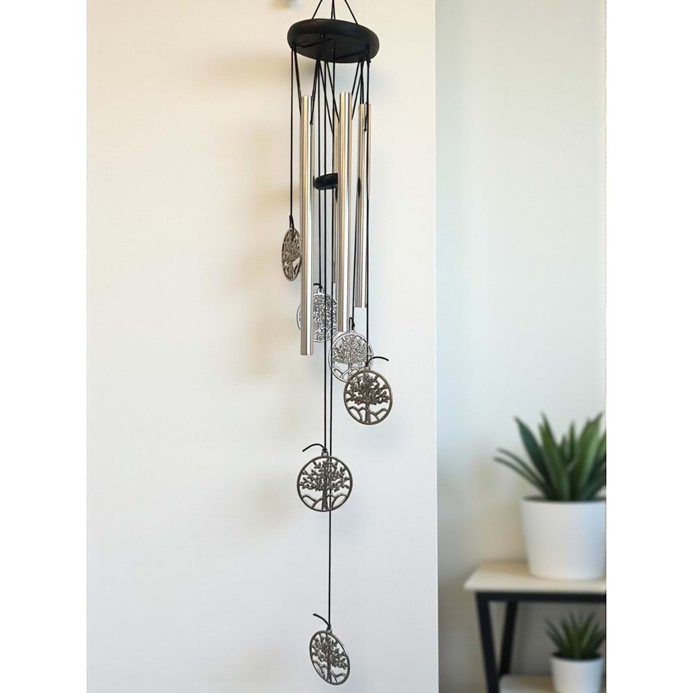Mistik Hayat Ağacı Tasarımlı Feng Shui Rüzgar Çanı (70 cm) – Kökler ve Büyümenin Sesi