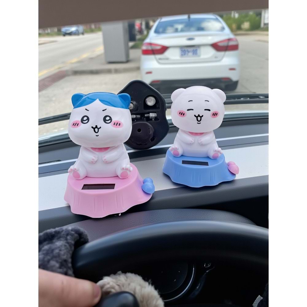Sevimli Sallanan Kedi Figürü Solar Biblo – Araba ve Masa Dekoru (11 cm)