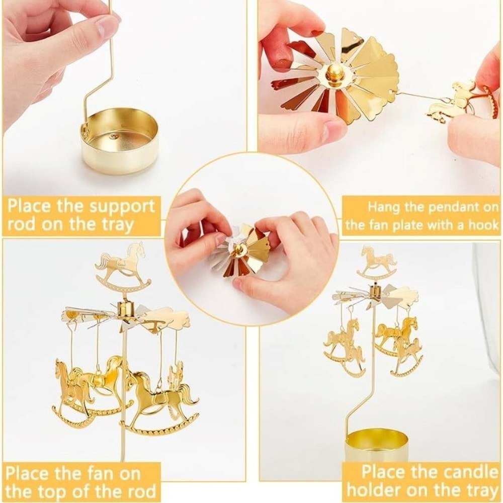 Isı ile Dönen Mumluk – Şapkalı Atlı Karınca Modeli Orjinal Ürün