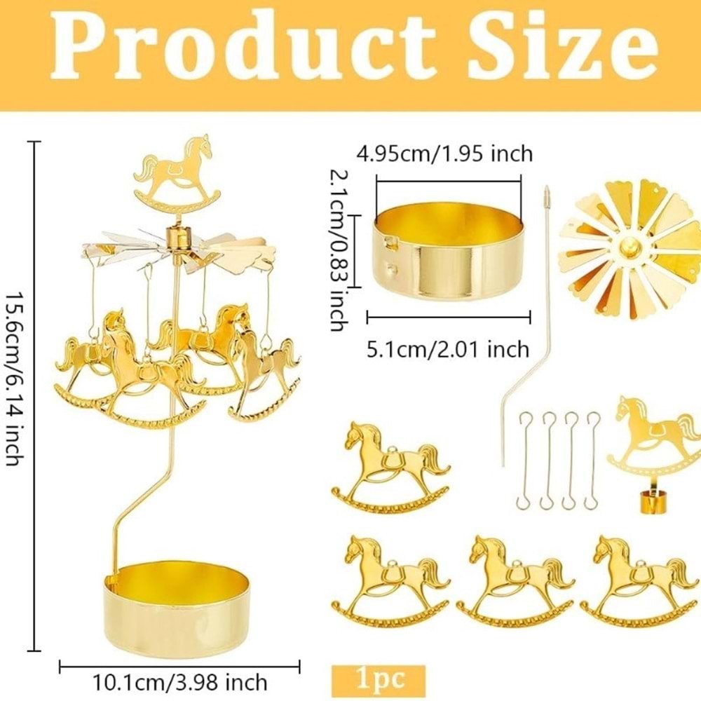 Isı ile Dönen Mumluk – Şapkalı Atlı Karınca Modeli Orjinal Ürün