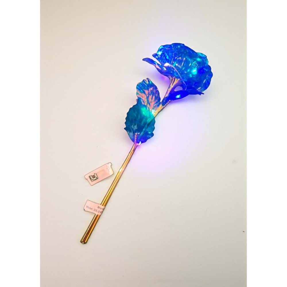 Işıklı Sonsuzluk Gülü (LED Işıklı Mavi Galaksi Gül) – Özel Hediye Kutulu (23 cm)