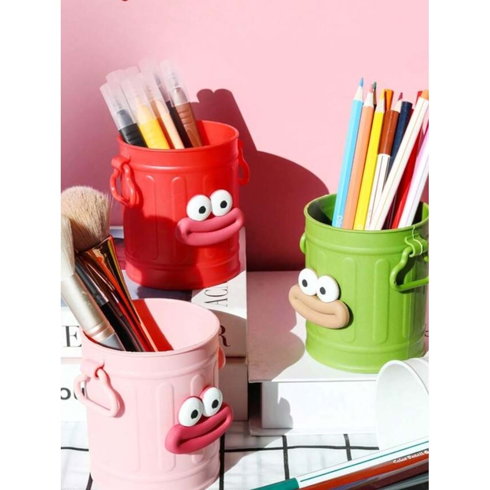 Kendin Yap (DIY) Sevimli Bacaklı Kova Kalemlik - 6 Parça / 6 Renk Seçeneği (Yükseklik 15,5 cm)