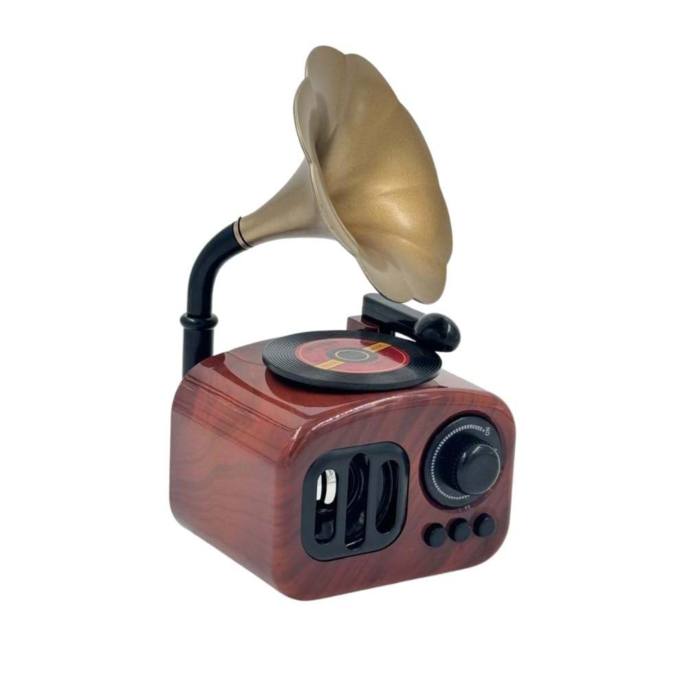 Klasik Radyo Görünümlü Gramofon Müzik Kutusu – Retro Tarzı Ev Dekorasyonu ve Hediyelik Süs Eşyası (17 x 10 cm)