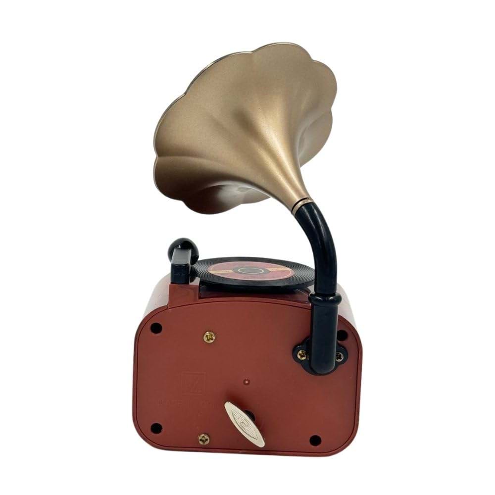 Klasik Radyo Görünümlü Gramofon Müzik Kutusu – Retro Tarzı Ev Dekorasyonu ve Hediyelik Süs Eşyası (17 x 10 cm)