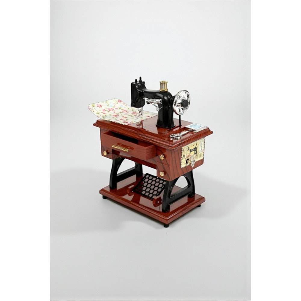 Dikiş Makinası Şeklinde Dekoratif Müzik Kutusu – Retro Tasarım (20x15x9,5 cm)