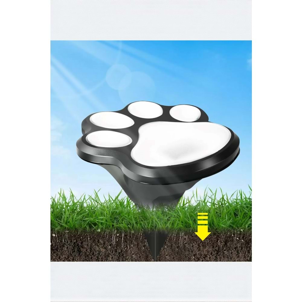 Sevimli Kedi Patisi Solar Bahçe Lambası - Otomatik Yanan Dekoratif Aydınlatma