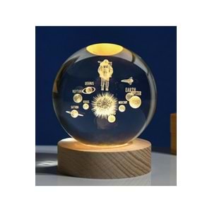 Uzay ve Astronot Temalı Büyük Boy Cam Küre 8 cm