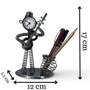 Müzisyen Tasarımlı Metal Saat Özellikli Kalemlik