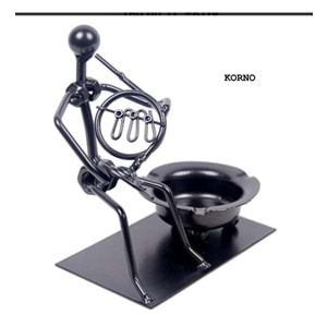 Müzisyen Vintage Dekoratif Metal Vida Somun Tasarım Kül Tablası 16 X 13 cm