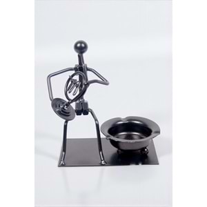 Müzisyen Vintage Dekoratif Metal Vida Somun Tasarım Kül Tablası 16 X 13 cm