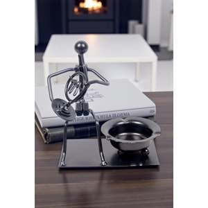 Müzisyen Vintage Dekoratif Metal Vida Somun Tasarım Kül Tablası 16 X 13 cm