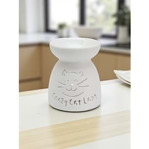 Seramik Tatlı Kedi Tasarımlı Buhurdanlık