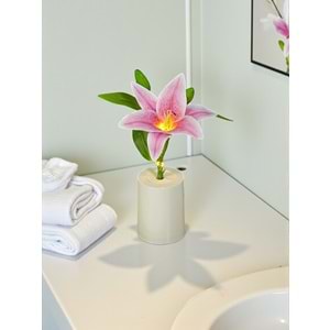 Zambak Gece Lambası Yaratıcı Dekorasyon Çiçek Yatak Odası Dekorasyon LED Çiçek Buketi 28 cm X 7,5 cm