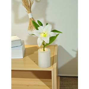 Zambak Gece Lambası Yaratıcı Dekorasyon Çiçek Yatak Odası Dekorasyon LED Çiçek Buketi 28 cm X 7,5 cm