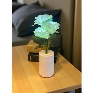 Güllü Dekoratif Led Işıklı Lamba 27 cm x 8 cm