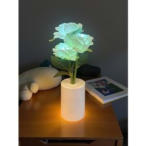 Güllü Dekoratif Led Işıklı Lamba 27 cm x 8 cm