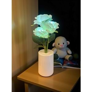 Güllü Dekoratif Led Işıklı Lamba 27 cm x 8 cm