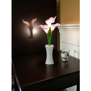 Zambak Tasarımlı Dekoratif Led Işıklı Lamba 27,5 cm x 7,5 cm