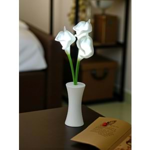 Zambak Tasarımlı Dekoratif Led Işıklı Lamba 27,5 cm x 7,5 cm