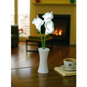 Zambak Tasarımlı Dekoratif Led Işıklı Lamba 27,5 cm x 7,5 cm